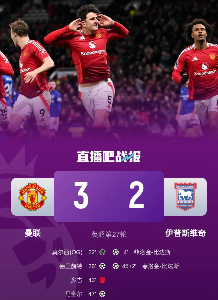 曼联主场三连胜飙升至联赛前四的简单介绍